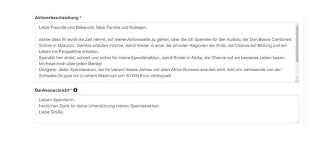 Anmeldeformular Aktionsbeschreibung